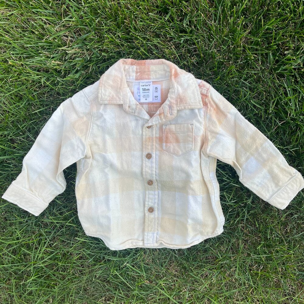 Baby Infant 18M Random Bleach Dye Flannel Shirt
